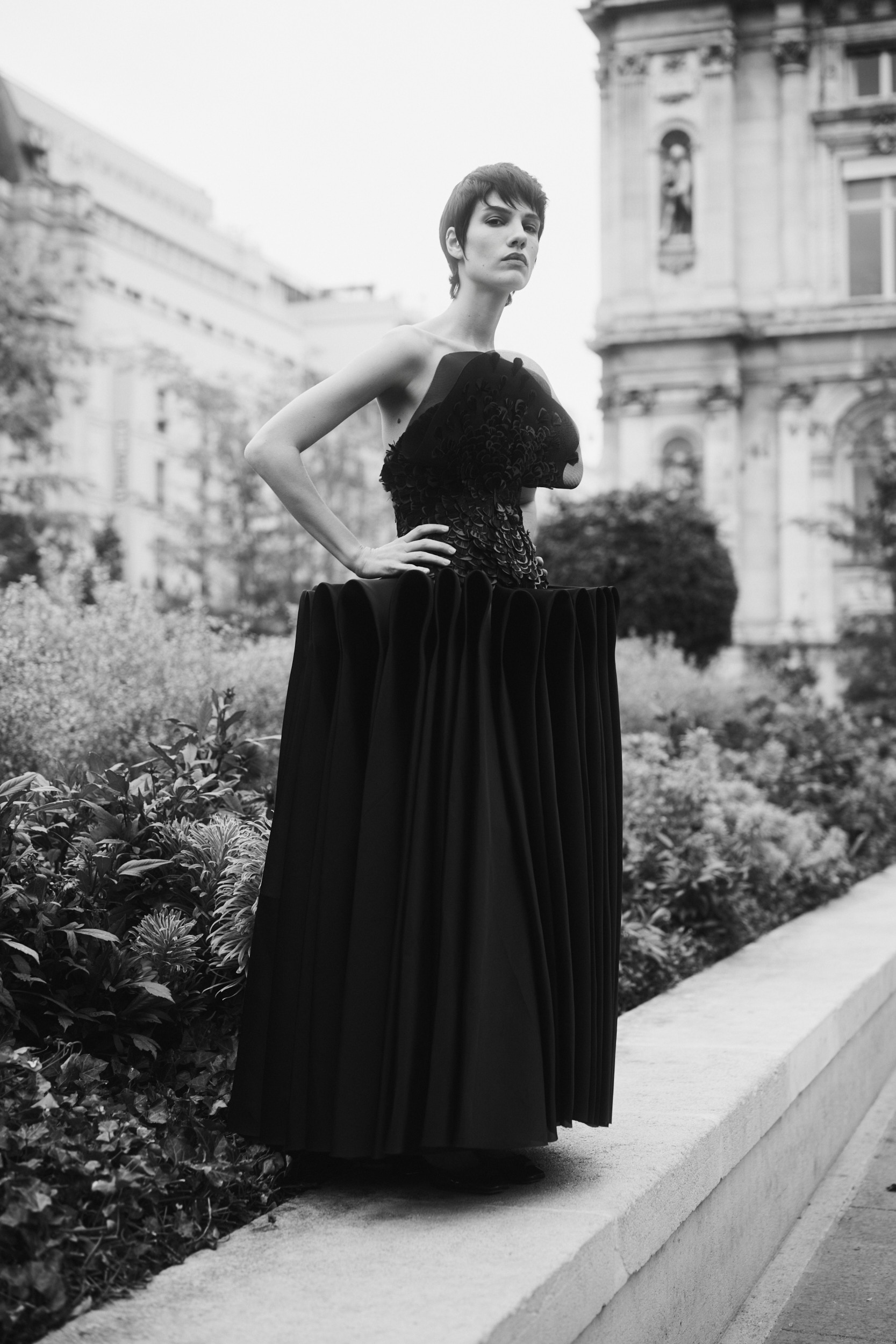 Aurora Chopin Sand — Look 8B — dress George Hobeika, shoes Santoni